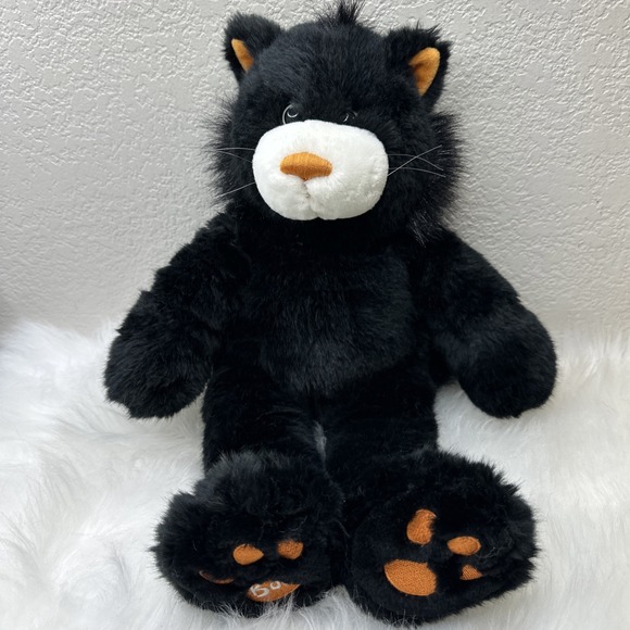 $85 🌙 Vintage Build A Bear Boo Kitty Black Fur White Muzzle  PRISTINE - Picture 1 of 7